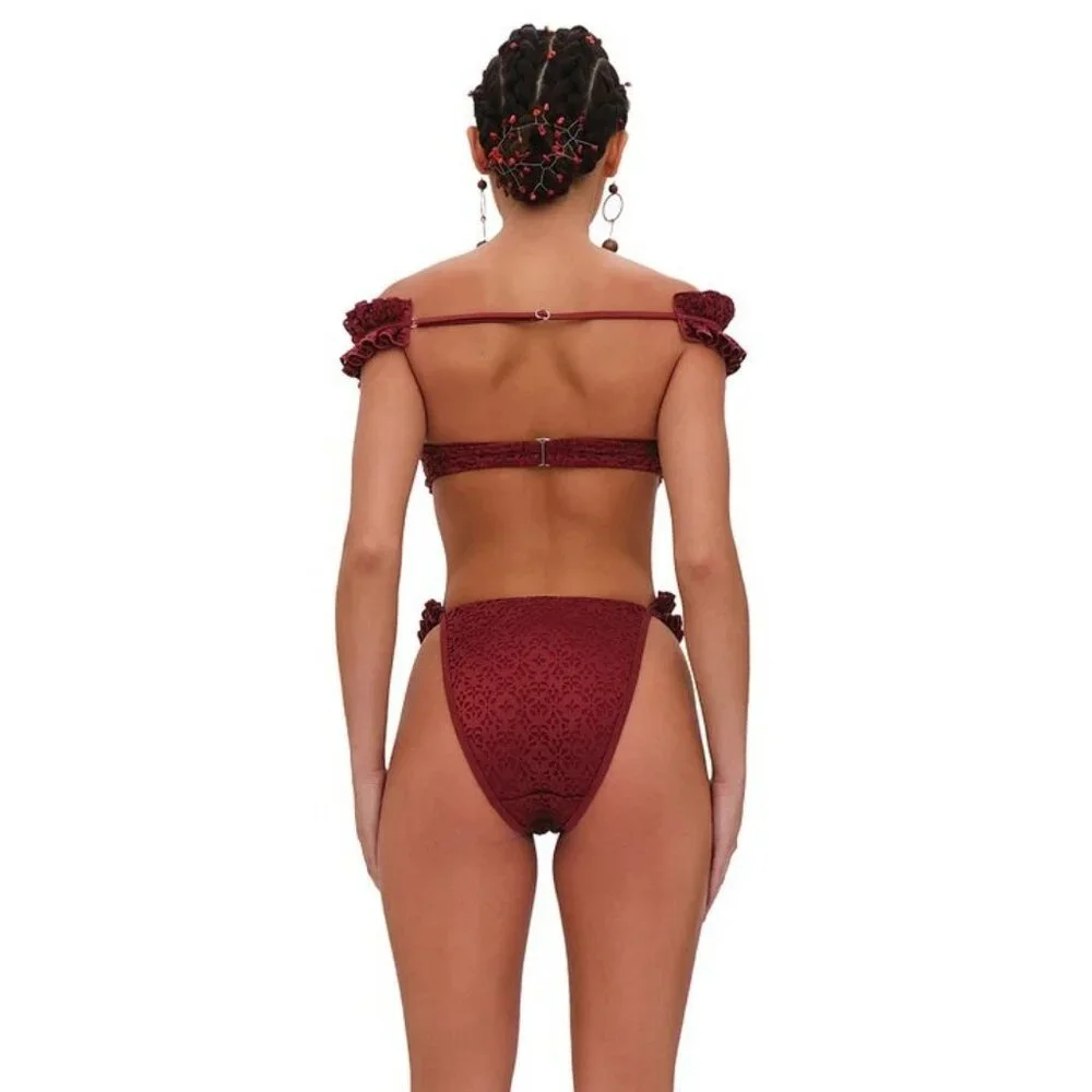 Andrea Iyamah Mulan Bikini Set Wine Color – Size XS NWT